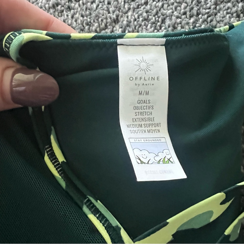 OFFLINE by Aerie Green Neon Leopard Sports Bra - Picture 5 of 6